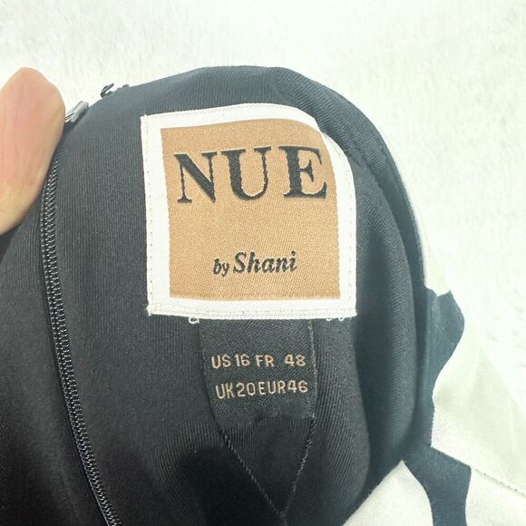 Nue By Shani Sheath Dress Size 16 NWT Circle Print Shaping Body Architecture - Picture 6 of 8